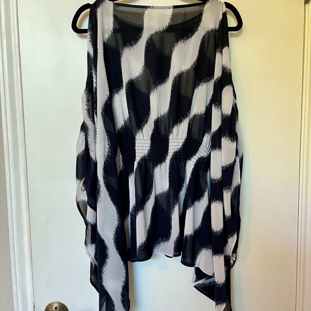 Michael Kors Striped Swim/Beach Coverup Kaftan Top - Size S/M - Picture 10 of 10